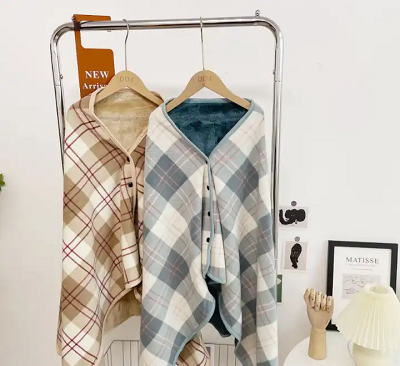 플레드 여성 숄더 블랭킷