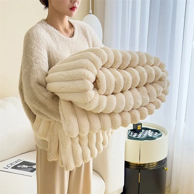 거품 토끼 가짜 모피 담요