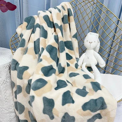 암소 인쇄 산호 담요