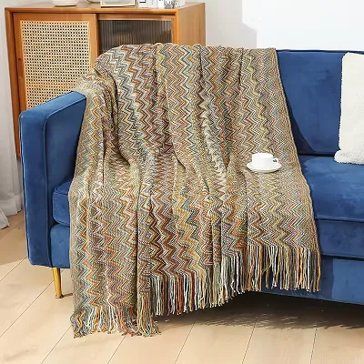 Jacquard Throw Tassel Blanket