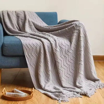 Throw Blanket Chunky With Tassels
